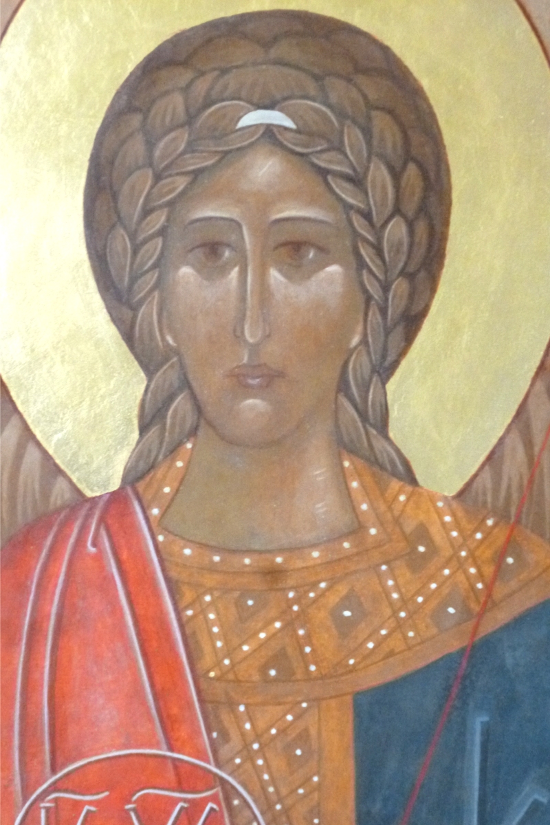 Religious icon: detail of Archangel Michael